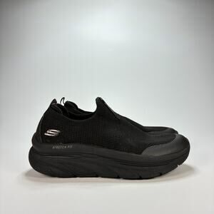 Skechers D’LUX Walker Black Comfort Slip On Walking Sneakers Shoes Womens Size 7